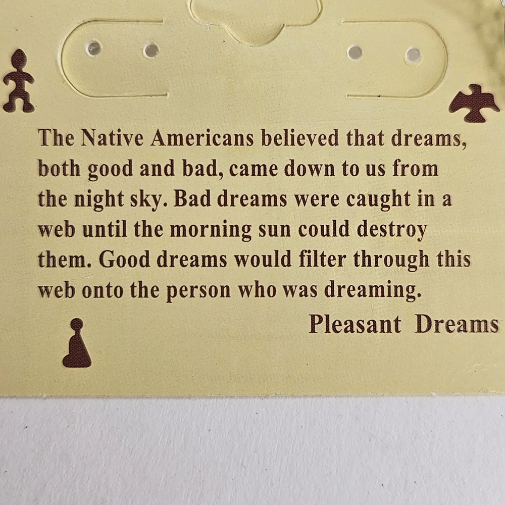 Dream Catcher Earrings Silver Round Blue Bead Feather - Picture 4 of 4